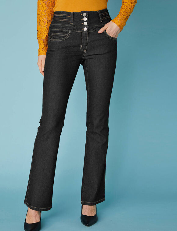 Jean boocut taille haute - petite stature (black) Jean boocut taille haute - petite stature (black)